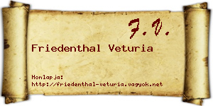Friedenthal Veturia névjegykártya